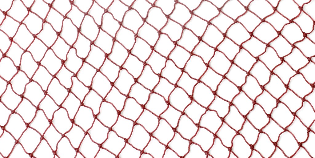 Vergrösserung vom Fischnetz with Benefits. Das rote Netz ist eine Alternative zu Spülschwämmen. 